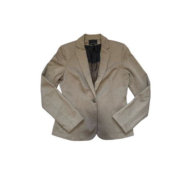 CYNTHIA ROWLEY Taupe Knit Blazer Jacket Career Stretch Size S - Picture 2 of 8